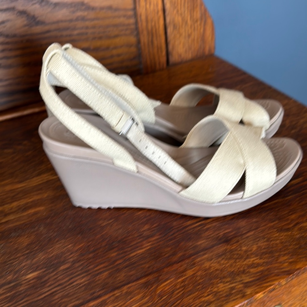 Women's Beige Wedge Sandals